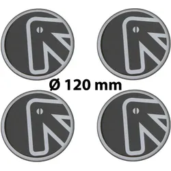 4 x Ø 120 mm Polymere Aufkleber / Pfeil / Nabenkappen, Felgendeckel