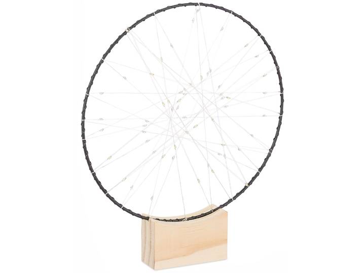 LED Ring Deko 25cm Hellbraun-Schwarz-Silber