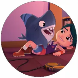 Essbares Papier „Sharkdog und Annabelle“, 19,5 cm