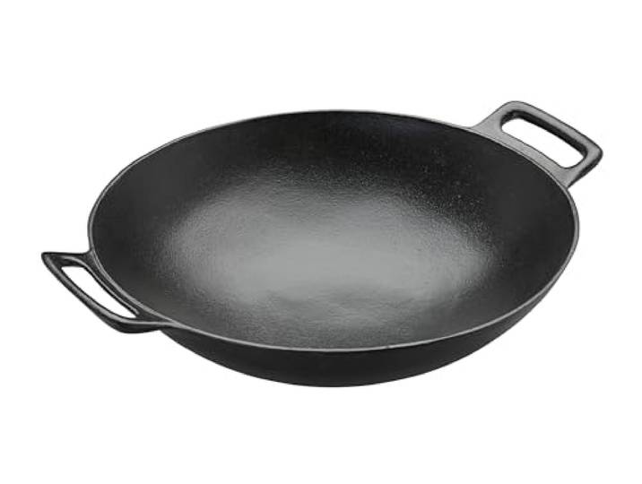 RÖSLE VARIO Wok, Ø 36 cm, Hochwertiger Wok aus emailliertem Gusseisen zum scharfen Anbraten, asiatische Küche, für Herd und Grill geeignet