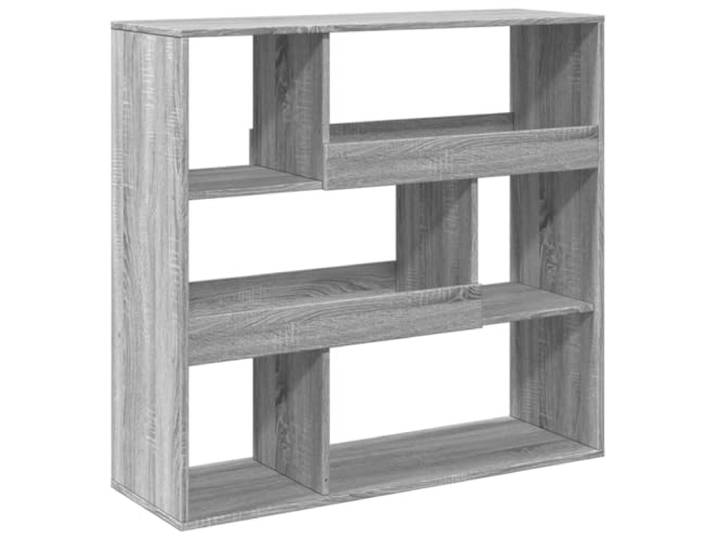 HGFDVCMR Raumteiler Grau Sonoma 100x33x94,5 cm Holzwerkstoff Funktionaler Akzent für Wohnzimmer und Büro mit 6 offenen Fächern für Bücher, Deko und Dokumente.