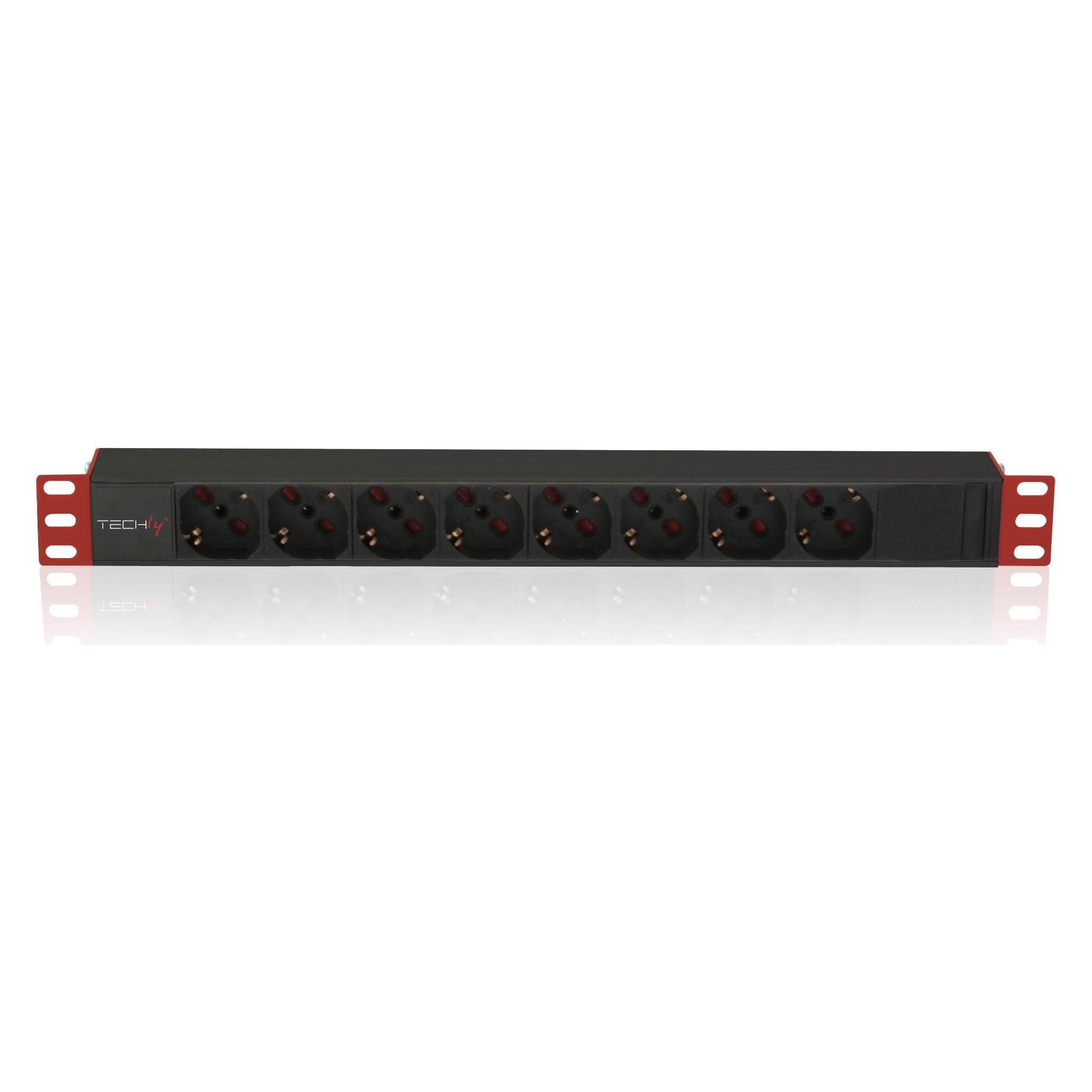 Techly I-CASE STRIP-81V2 Stromverteilereinheit (PDU) 8 AC-Ausgänge 1U (I-CASE STRIP-81V2)