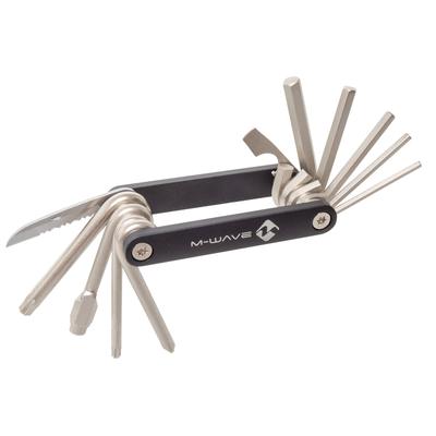 Fahrradwerkzeugset M-WAVE "M-Wave-Falt-Werkzeugset Pocket F13", schwarz, WerkzeugsetsB:104cm H:2,5cm L:18cm, Aluminium, Chrom-Vanadium Stahl, B:104cm H:2,5cm L:18cm