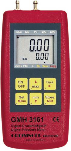 Greisinger GMH 3161-01 Druck-Messgerät Luftdruck, Nicht aggressive Gase, Korrosive Gase -0.001 - 0.025 bar