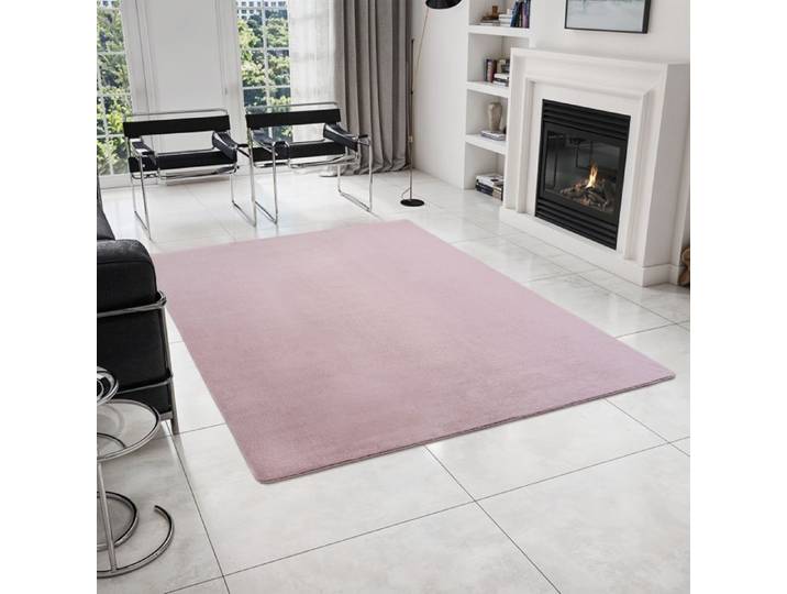 Homebyhome Tapis de Salon Rose 240x340 cm Lavable Antidérapant Doux – Tapis Uni pour Salon ou Chambre