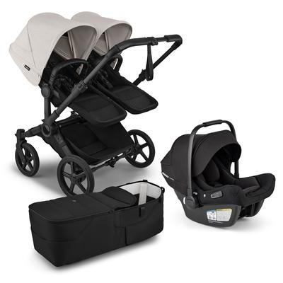 Bugaboo Donkey 6 Duo + Turtle Air Shield Travel System Bundle - Black / Heritage Black / Misty White