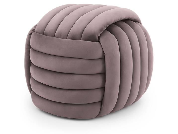 raumhirsch Sitzhocker NILO 53 cm - Exklusiver Samt-Polsterhocker mit Geflecht & modernem Design