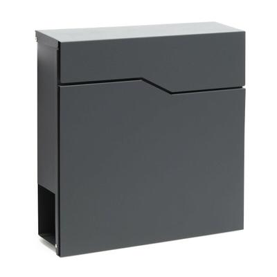 Helloshop26 - Designer-Wandbriefkasten/Zeitungs-/Zeitschriftenhalter verzinkter Stahl 37 x 37 x 10,5 cm anthrazit 16_0000090