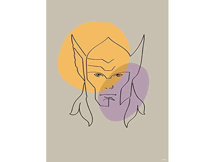 Komar Wandbild - Soulful Sanctuary Thor Head - Größe: 30 x 40 cm - Poster, Kunstdruck, Dekoration, Wohnzimmer, Schlafzimmer, Marvel