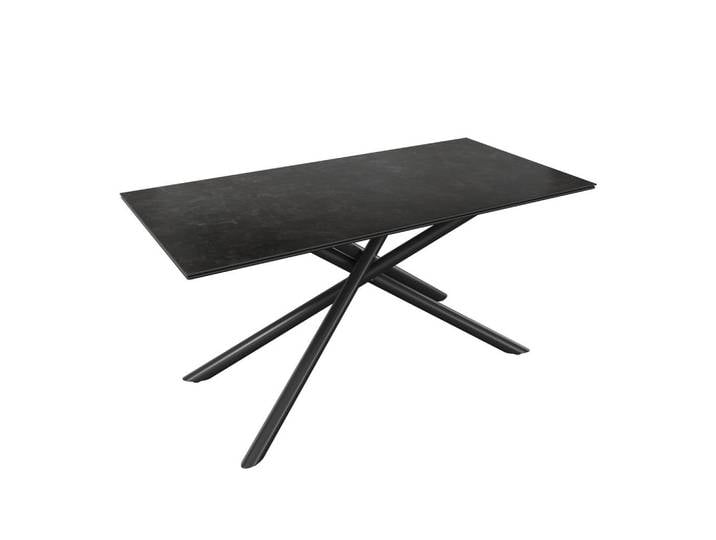 Amatio Gartentisch, Anthrazit, Dunkelgrau, Metall, Stein, rechteckig, Rundrohr, 90x75x180 cm, Gartenmöbel, Gartentisch, Gartentische