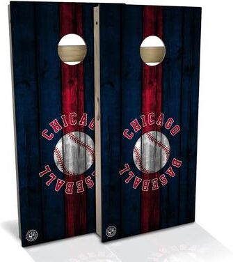Skip's Garage Chicago C Baseball Outdoor Cornhole Board Set