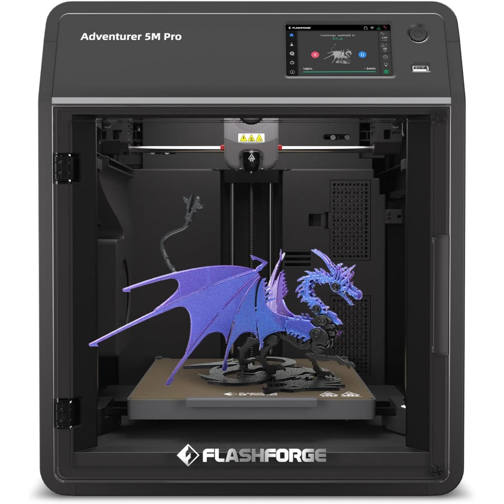 Flashforge Adventurer 5M Pro 3D Drucker - Hochgeschwindigkeits 600 mm/s - Touchscreen -Schnellwechsel-Düse - HEPA-Filter - 220x220 mm - Wifi