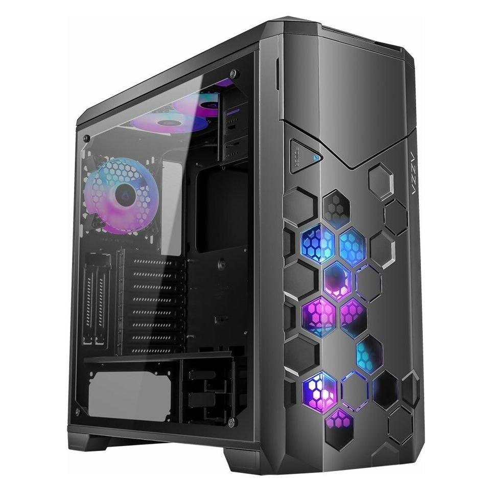 Azza Geh Fulltower ATX Storm 6000B ARGB(Win-Glass,4xRGB)2xUSB (ATX, E-ATX, mATX) (CSAZ-6000ARGB/B)
