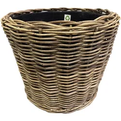 VAN  DER  LEEDEN  DRYPOT  Rattan  Pflanzkübel  Outdoor  Grau  Ø  42  cm  Höhe  44  cm  Sylter  Körbe