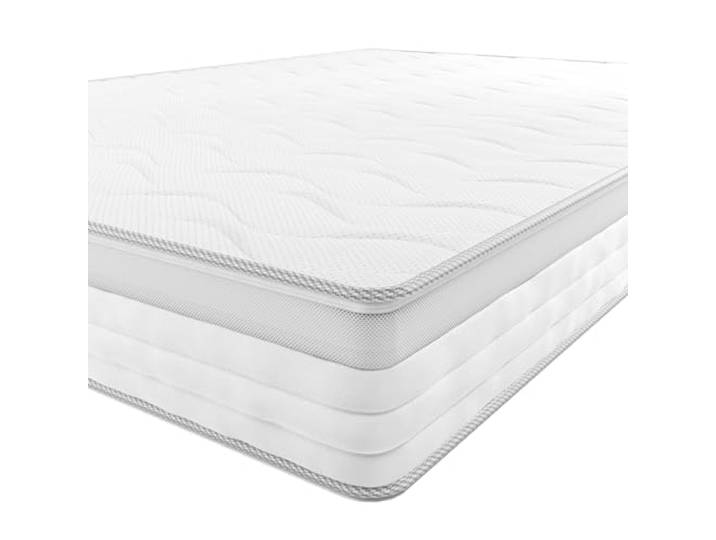 Amazon Basics Taschenfederkernmatratze mit 7 Zonen, Mittel Fest (H3), 135 x 190 x 21.5 cm, Weiß