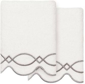 Authentic Hotel and Spa 100% Turkish Cotton DIAMOND CHAIN Scallop Embellished Towel Collection