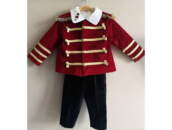 Ensemble de costume décontracté pour garçon 0-6 ans, broderie à la main motif Casse-Noisette, couleur bordeaux, idéal pour anniversaire, photographie, vacances, Noël C167