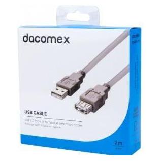 Dacomex USB 2.0 Type A to Type A extension cable grey - 2 m (2 m, USB 2.0) (199030)