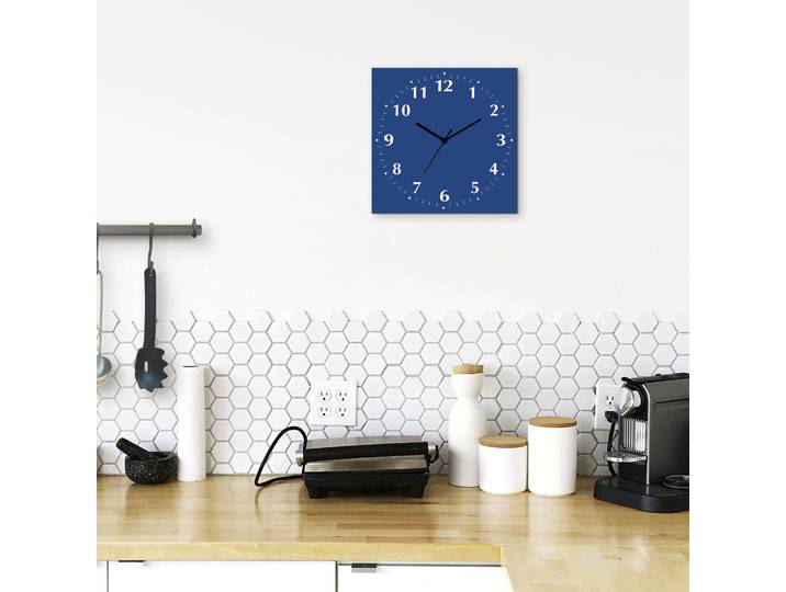 Wanduhr ARTLAND Uni Trendfarben , blau, B:30cm H:30cm T:0,3cm, Wanduhren, Wanduhr, wahlweise mit Quarz- oder Funkuhrwerk, lautlos ohne Tickgeräusche