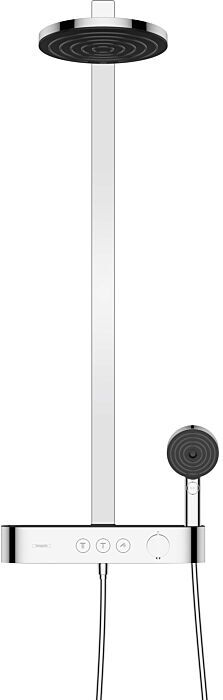 Hansgrohe Pulsify S Showerpipe 24240000 mit Brausethermostat Shower Tablet Select 400, chrom