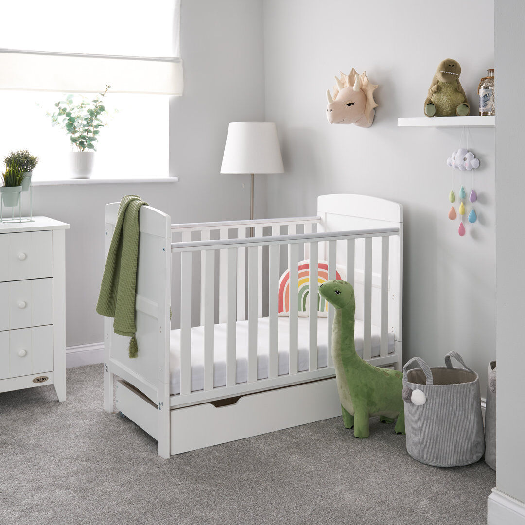 Obaby Grace Mini Cot Bed & Underdrawer White Standard