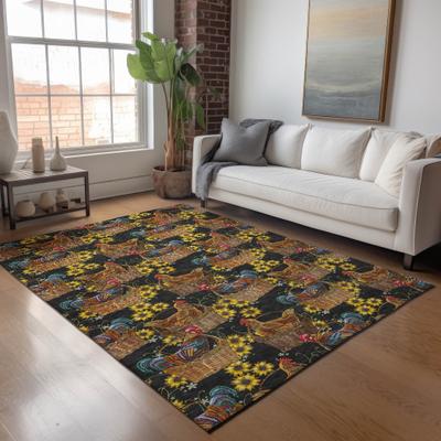 Addison Rugs Premium Washable Super Soft Farmhouse Rooster Basket Mayfield Rug