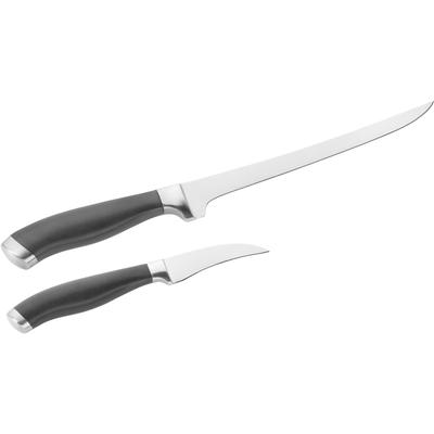 Messer-Set PINTINOX "Coltelli Professional", schwarz (edelstahlfarben, schwarz), Edelstahl, Kunststoff, Kochmesser-Sets, ( Filetiermesser, Gemüsemesser), Edelstahl, spülmaschinengeeignet