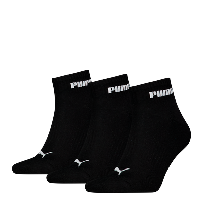 Kurzsocken PUMA "PUMA UNISEX CUSHIONED NEXT QUARTER 3P", Damen, Gr. 43-46, schwarz, Baumwollmischung, normal, Socken, mit gepolsterter Sohle