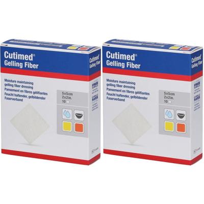 Cutimed Gelling Fiber Kom.5x5 cm Hydrofaserverband x2 2x10 St Kompressen
