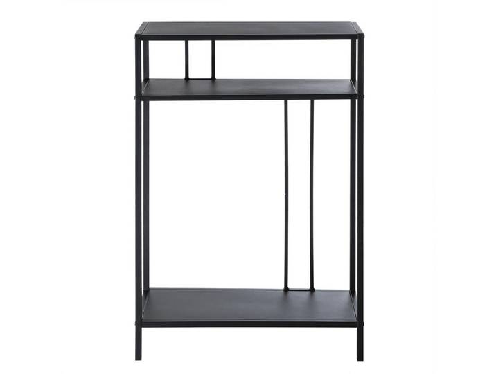 Calicosy Hohe Konsole aus schwarzem Metall 30/90/60 cm, Schwarz, 30x90x60 cm, Wohnzimmer, Wohnzimmertische, Konsolentische