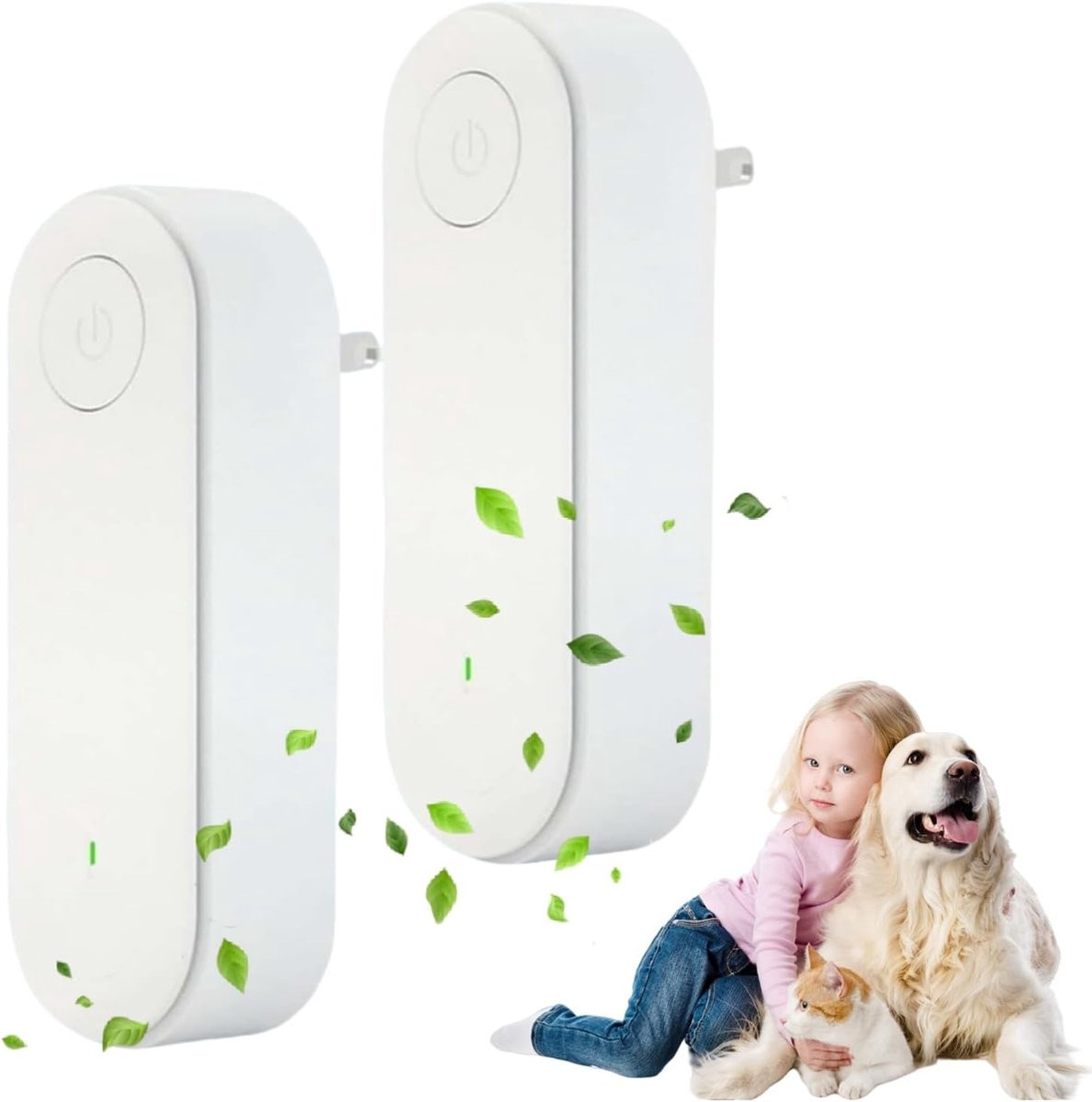 Witte plug-in negatieve ionen luchtreiniger met ionisator en slaapstand
