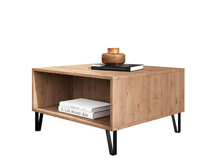 Newroom Couchtisch Wildeiche Wohnzimmertisch Skandi Modern - 60x37x60 cm (BxHxT) - Sofatisch Ablagetisch Tisch - [Loya.six] Wohnzimmer Gästezimmer Büro