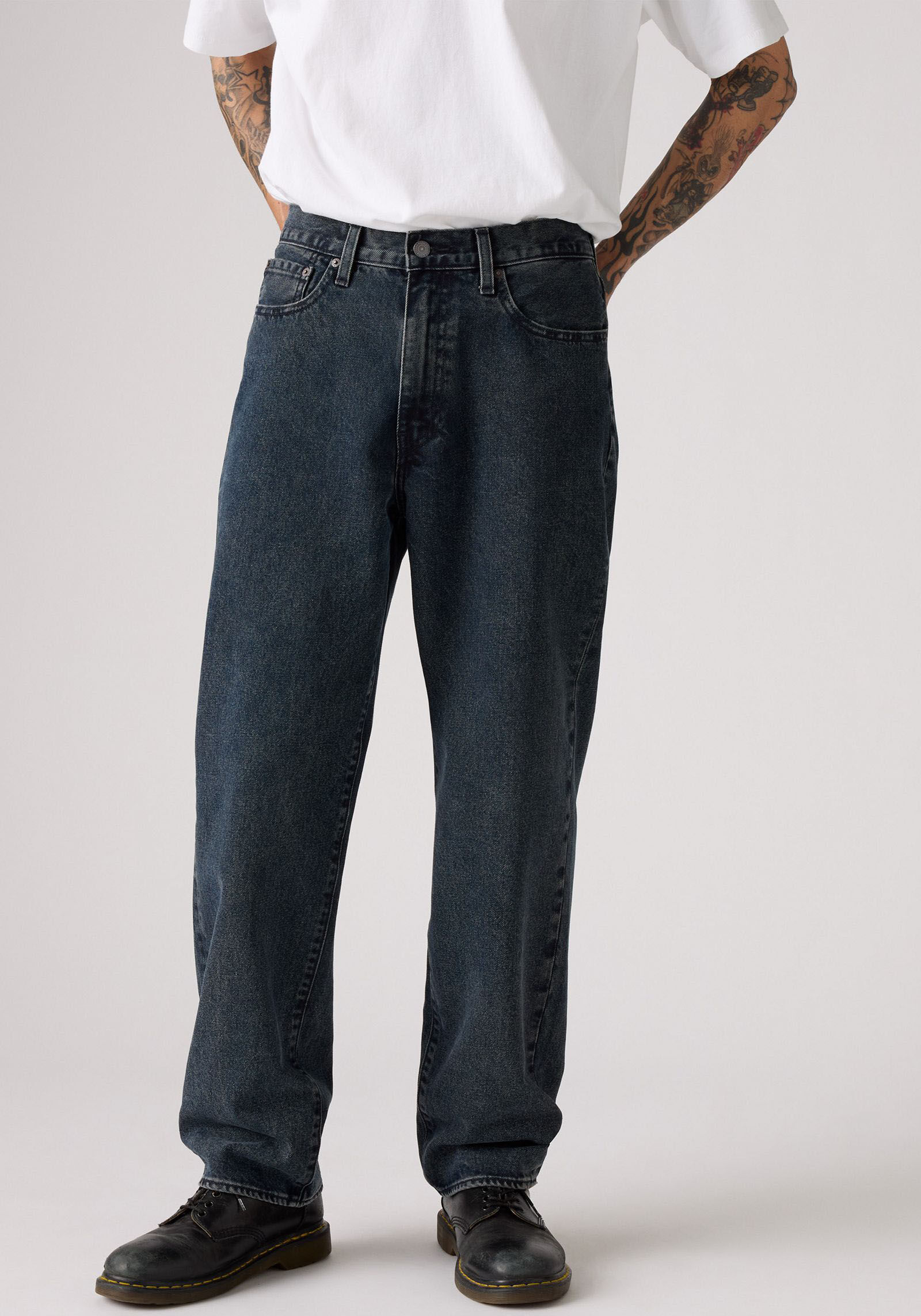 Loose-fit-Jeans LEVI'S "568 STAY LOOSE", Herren, Gr. 36, Länge 32, blau (the midnight blaus s), Denim/Jeans, Obermaterial: 100% Baumwolle, loose fit lang, Jeans Loose-fit-Jeans, mit Leinenanteil the midnight blaus s 36, Länge 32