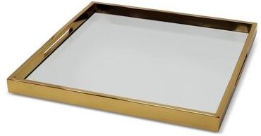 Vivience Large Square Mirror Tray with Handles, Available in 3 Colors and Sizes