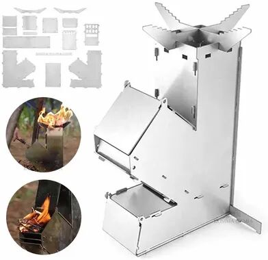 Perfect Picks Market Portable Camping Wood Stove Foldable Rocket Firewood Stove For Hiking & Outdoor Cooking Portable Camping Wood Stove Foldable Rocket Firewood Stove For Hiking & Outdoor Cooking