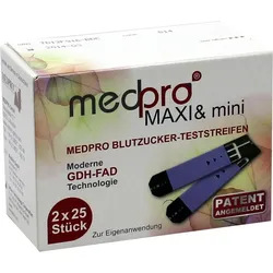 Medpro Maxi & Mini Blutzucker-Teststreifen 50 ST