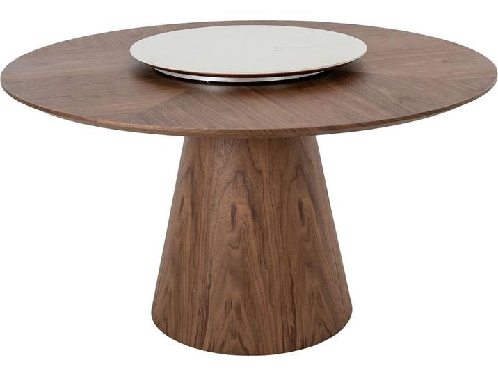 Angel Cerdá Table à manger tournante ronde en noyer 1016