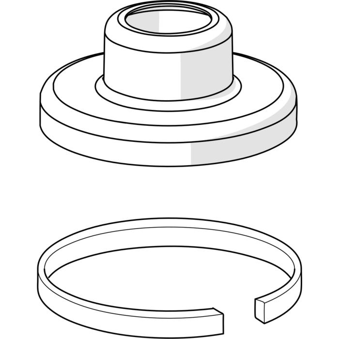 Hansa Rosette 70 mm chrom komplett 59910094