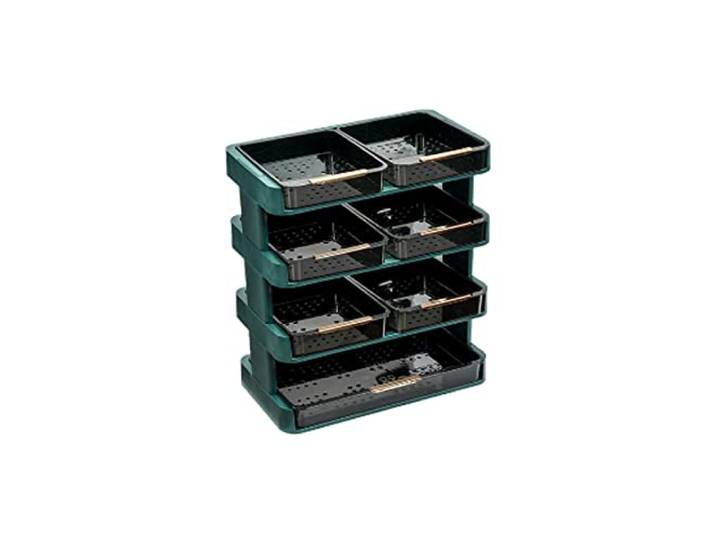 3-tlg. Sideboard Grau Sonoma Holzwerkstoff Beistellschrank mit Stauraum 3-tlg. Set, Grau, Sonoma Holzwerkstoff, feste Oberplatte, feucht abwischbar, organisierte Aufbewahrung