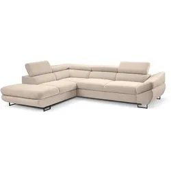 Ecksofa Fabio Stoff Braun