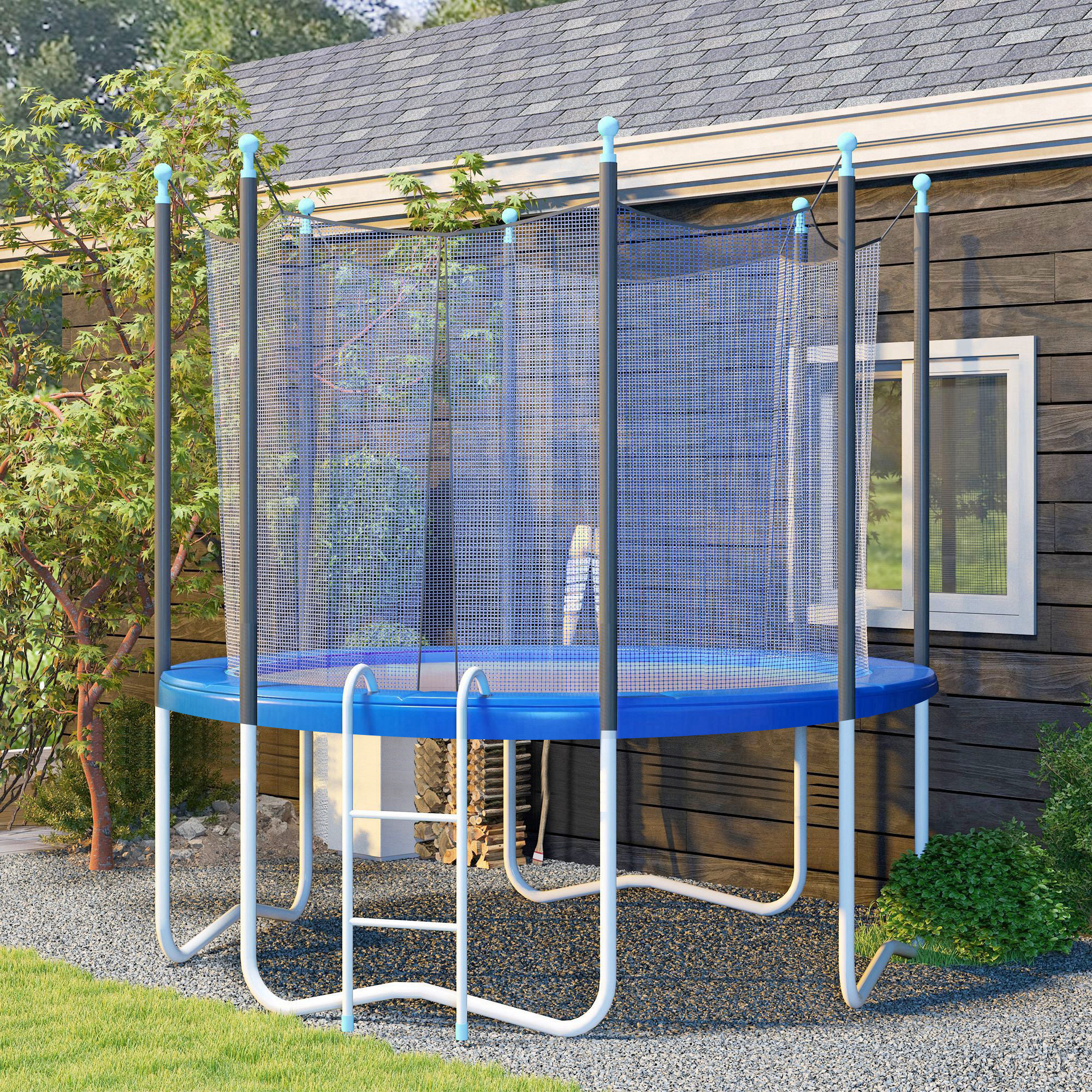 Sportnow Copertura bordo trampolino Ø366 cm impermeabile e resistente, Blu   Aosom Italy