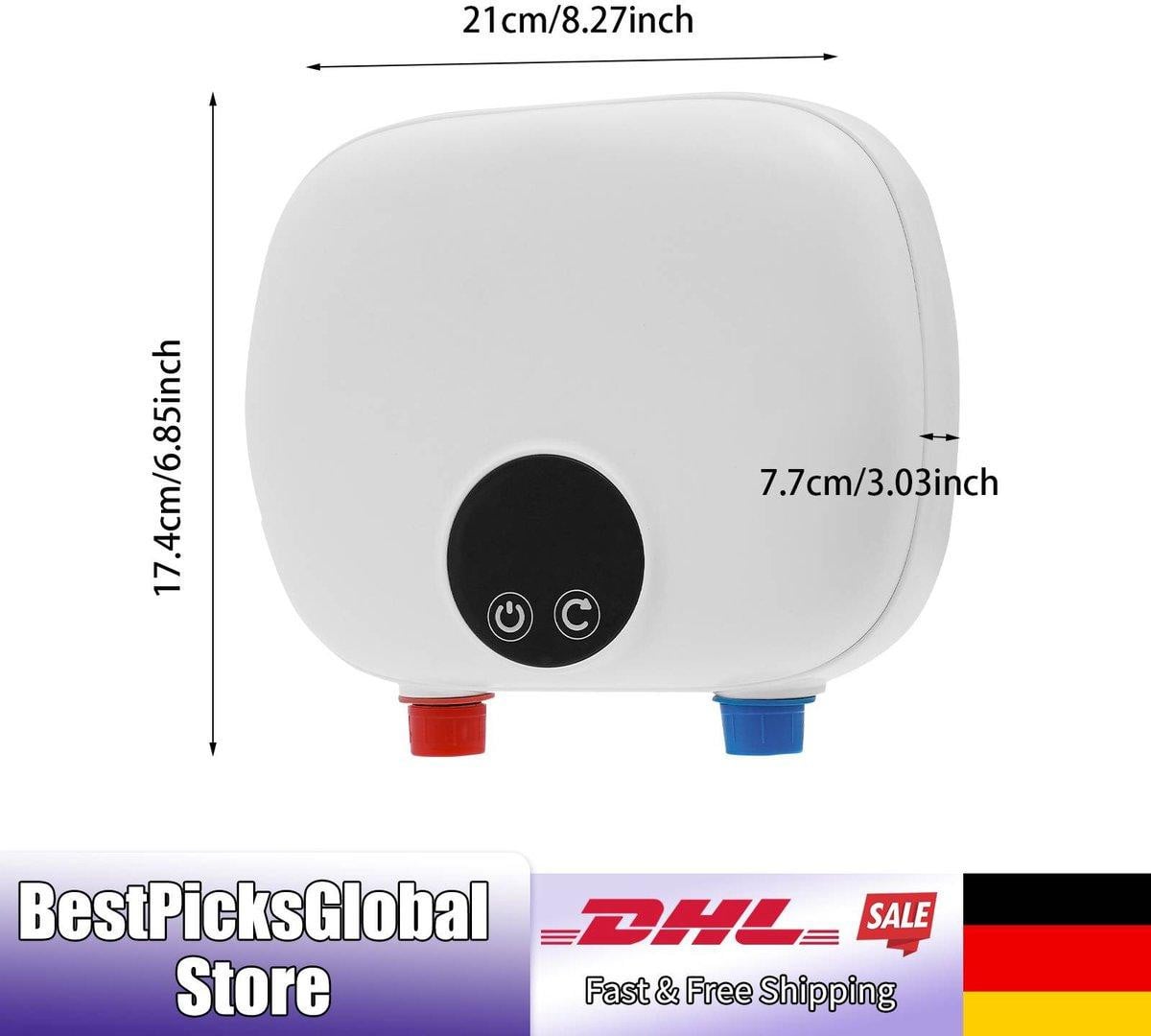 Selius Elektrische mini stroomboiler 5500W - Compacte doorstroomverwarmer met LED-scherm voor keuken en badkamer