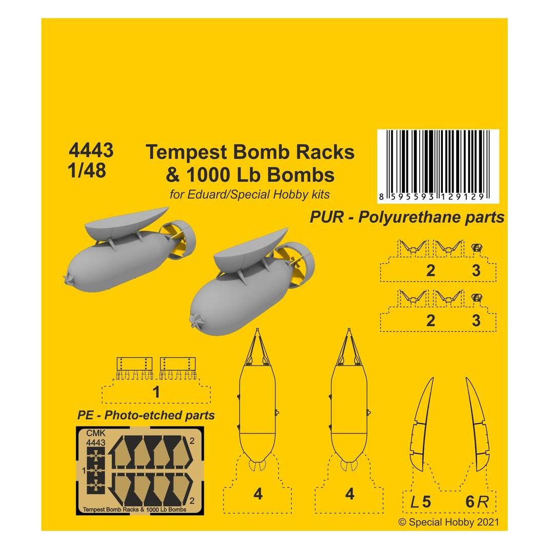 CMK Tempest Bomb Racks & 1000 Lb Bombs (129-4443)