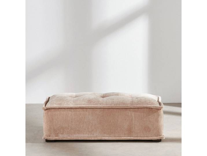 Pouf pour canapé modulable effet velours beige latte