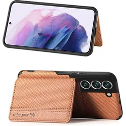 König Design Hülle Handy Schutz für Samsung Galaxy S22 5G Case Cover Wallet Etuis Tasche Neu (Samsung Galaxy S22 5G), Smartphone Hülle, Braun