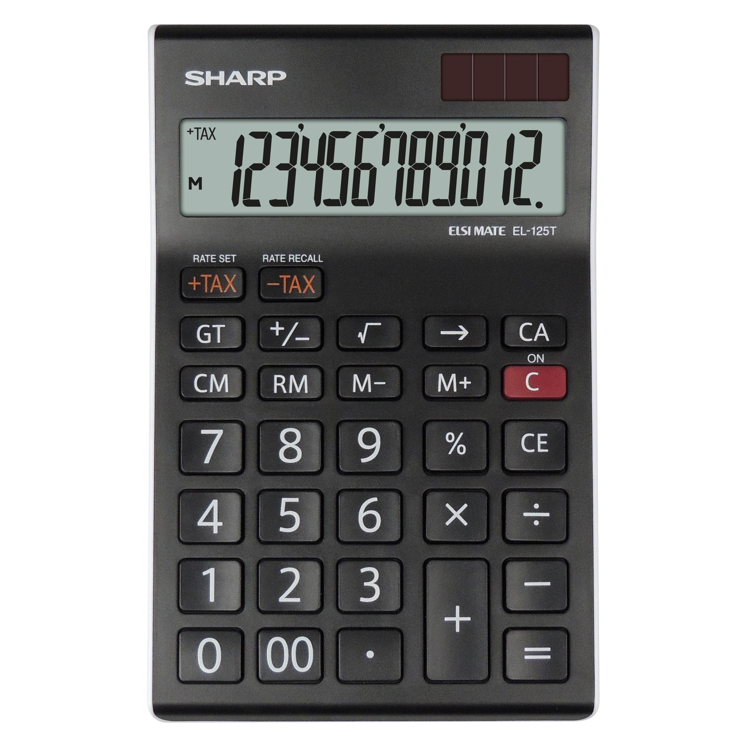 Sharp Kalkulatorius EL125TWH (Batteriebetrieb, Solarenergie) (EL125TWH)