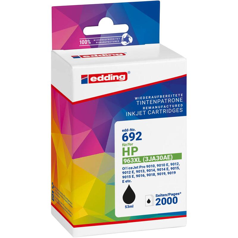 edding Druckerpatrone EDD-692 schwarz kompatibel zu HP 963XL (3JA30AE) 18-692