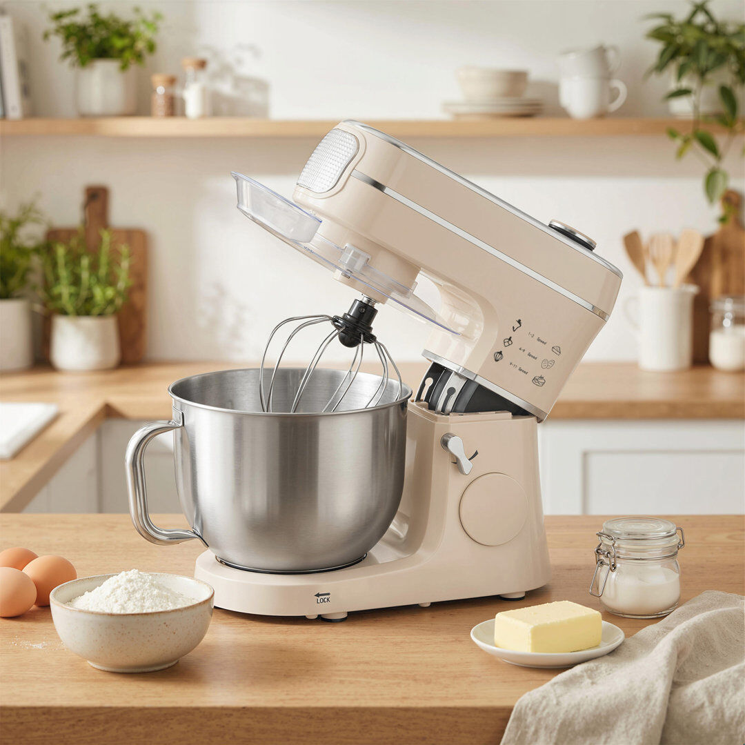 HOMCOM 6L 1400W Stand Mixer with 11 Speeds & Fermentation Function Cream