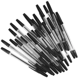 Schreibstifte, Kugelschreiber mit Kappe schwarz, 50 Stk. (50x)