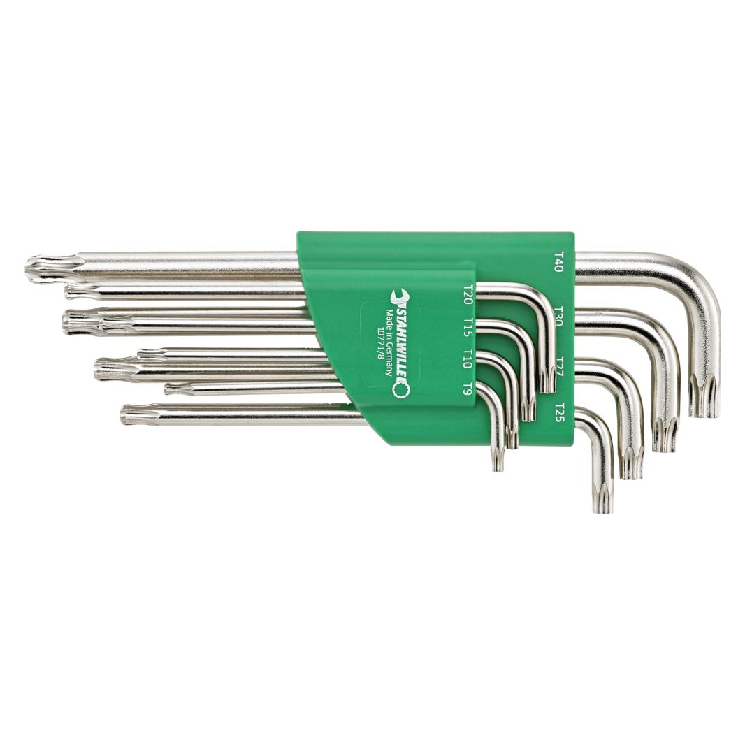 Stahlwille Winkelschraubendreher-Satz TORX Kugelkopf-Sechskantschlüssel T9-T40 (96432700)
